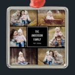 Square Collage Editable Color Foto Ornament Aus Metall<br><div class="desc">Behalt deine Schlüssel sicher und spektakulär mit einem personalisierten Schlüsselanhänger. Entworfen von Berry Berry Sweet,  Moderne Stationery und Personalisierte Geschenke. Besuchen Sie unsere Website unter www.berryberrysweet.com ,  um unsere vollständigen Produktlinien zu sehen.</div>