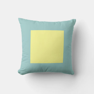 Square Colors - Chalk Yellow on Lt Blue Green Kissen