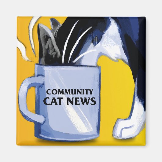 Square Community Cat News Magnet (Vorne)