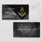 Square & Compass Business Cards für Freimaurer Visitenkarte (Vorne/Hinten)