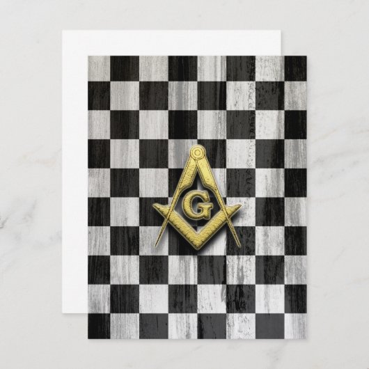 Square Compass und Schachbretts Dankeskarte (Vorne/Hinten)