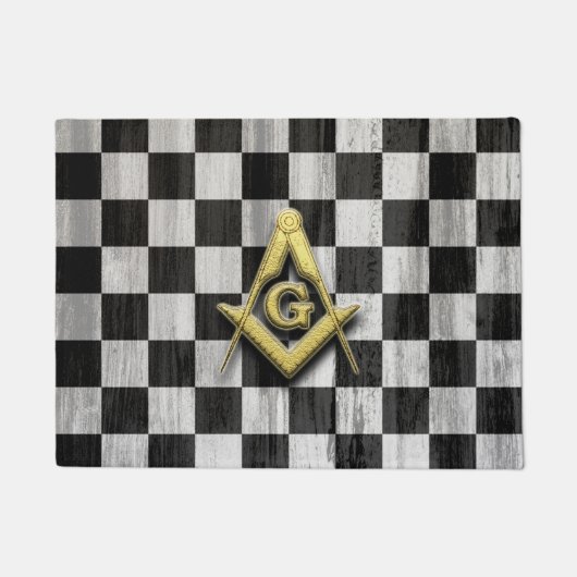 Square Compass und Schachbretts Fußmatte (Vorderseite)