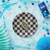 Square Compass und Schachbretts Pappteller (Party)