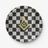 Square Compass und Schachbretts Pappteller (Vorderseite)