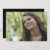 Square Copper Siegel Abschluss Foto Einladung (Vorne/Hinten)