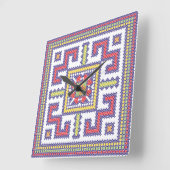 Square cross-stitch pattern quadratische wanduhr (Winkel)
