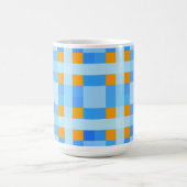 Square Crosses Karo 10 Blue Orange Kaffeetasse (Mittel)