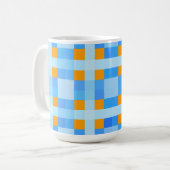 Square Crosses Karo 10 Blue Orange Kaffeetasse (Vorderseite Links)