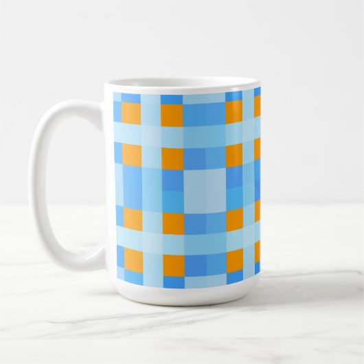 Square Crosses Karo 10 Blue Orange Kaffeetasse (Links)