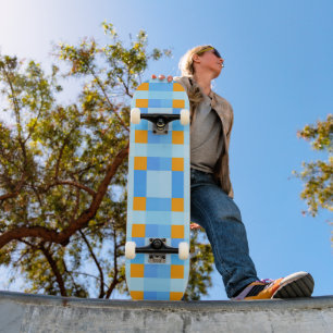 Square Crosses Karo 10 Blue Orange Skateboard