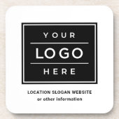 Square Custom Black Business Logo Company Getränkeuntersetzer (Vorderseite)