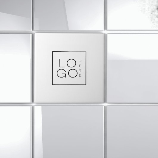 Square Custom Business Logo Brand Company Fliese
