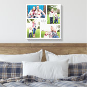 Square Custom Family 4-Foto-Leinwand Leinwanddruck (Insitu (Schlafzimmer))