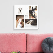 Square Custom Family Pet 4-Foto-Leinwand Leinwanddruck (Insitu (Wohnzimmer))
