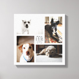 Square Custom Family Pet 4-Foto-Leinwand Leinwanddruck