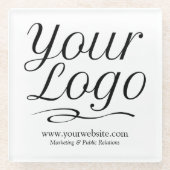 Square Custom Glass Untersetzer mit Ihrem Firmenlo (Vorderseite)