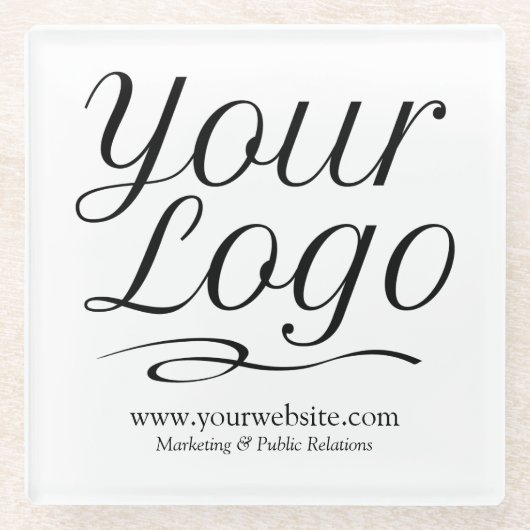 Square Custom Glass Untersetzer mit Ihrem Firmenlo (Vorderseite)