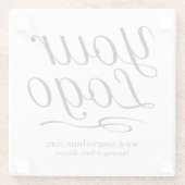 Square Custom Glass Untersetzer mit Ihrem Firmenlo (Rückseite)