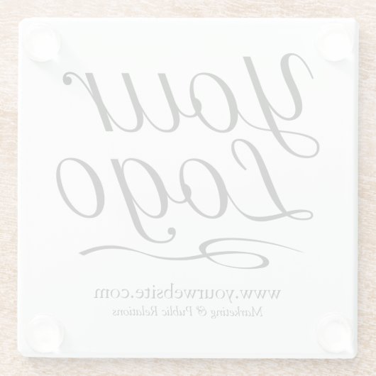 Square Custom Glass Untersetzer mit Ihrem Firmenlo (Rückseite)