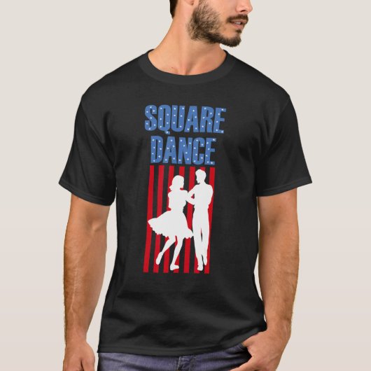 Square Dance American Patriotic Flag Western T-Shirt (Vorderseite)