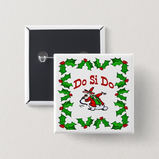 Square Dance Christmas Button (Vorne & Hinten)