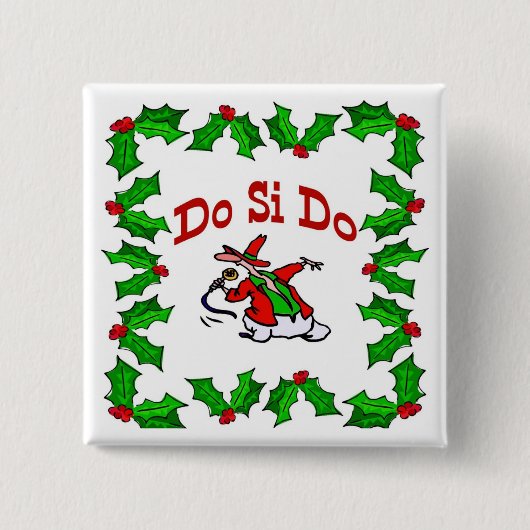 Square Dance Christmas Button (Vorderseite)