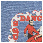 Square Dance Couple auf Imitate Denim 9" Stoff (Nahaufnahme)