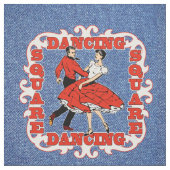 Square Dance Couple auf Imitate Denim 9" Stoff (Muster)