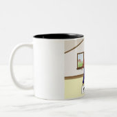 Square Dance Couple Zweifarbige Tasse (Links)