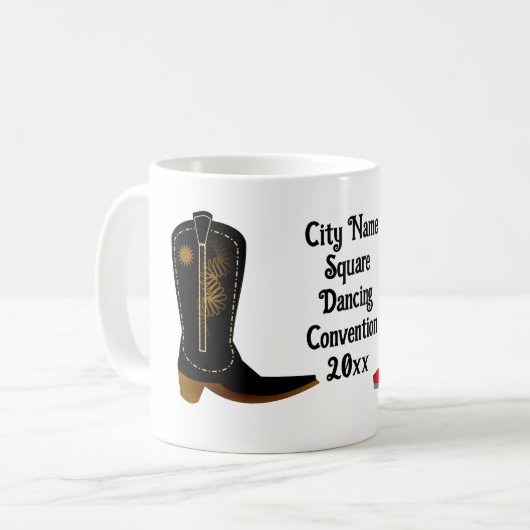 Square Dance Cowboy Boots Kaffeetasse (Vorderseite Links)