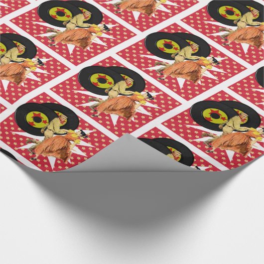 Square Dance oder 50"s Dancers Gift Wrapping Geschenkpapier (Ecke)