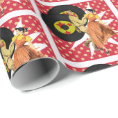 Square Dance oder 50"s Dancers Gift Wrapping Geschenkpapier (Rolleneckpunkt)