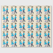 Square Dance Paar Geschenkpapier (Flach)