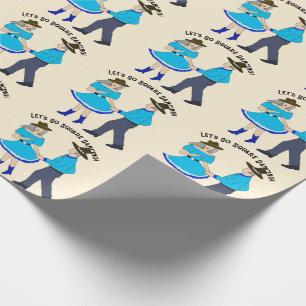 Square Dance Paar Geschenkpapier
