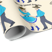 Square Dance Paar Geschenkpapier (Rolleneckpunkt)