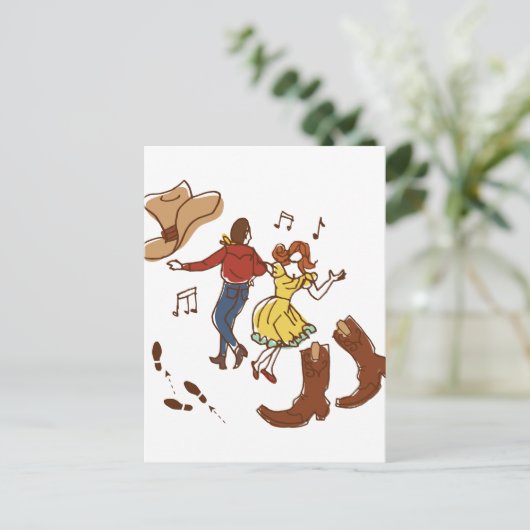 Square Dance Postkarte (Stehend Vorderseite)