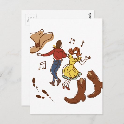 Square Dance Postkarte (Vorne/Hinten)