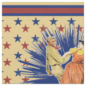 Square Dance Swing Dance Couple Star Strip 9" Stoff (Nahaufnahme)