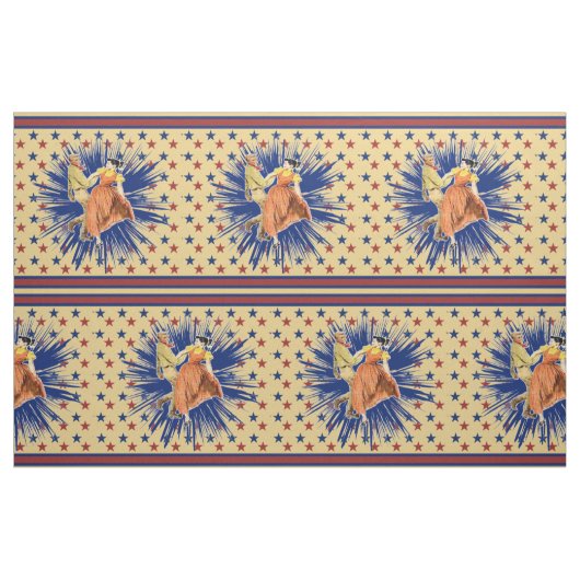 Square Dance Swing Dance Couple Star Strip 9" Stoff (Fat Quarter (45,7 x 55,9 cm))