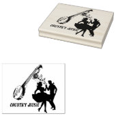 Square Dancers Country Music Banjo Art Gummistempel (Stempel)