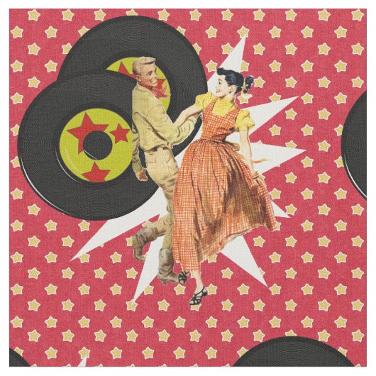 Square Dancers oder Swing Tänzer mit Platten Pirat Stoff (Nahaufnahme)