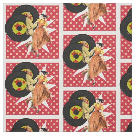 Square Dancers oder Swing Tänzer mit Platten weiß Stoff (Muster)
