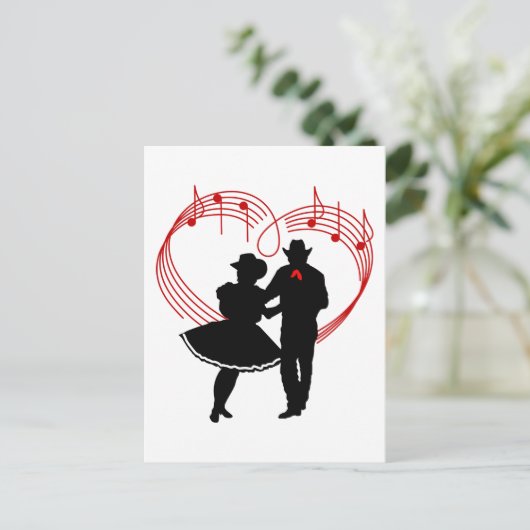 Square Dancers Postkarte (Stehend Vorderseite)
