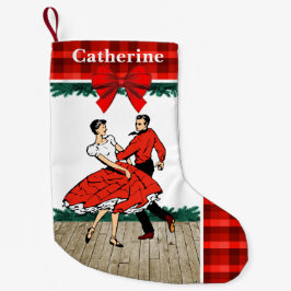 Square Dancers with Red Kariert Kleiner Weihnachtsstrumpf
