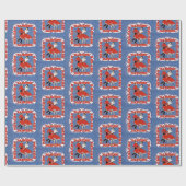 Square Dancing Couple auf Imitate Denim Hintergrun Geschenkpapier (Flach)