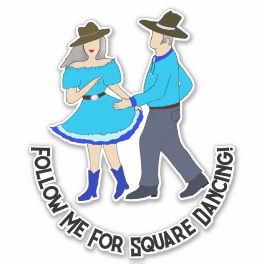 Square Dancing Couple Aufkleber (Vorderseite)
