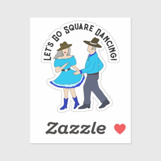 Square Dancing Couple Aufkleber (Blatt)