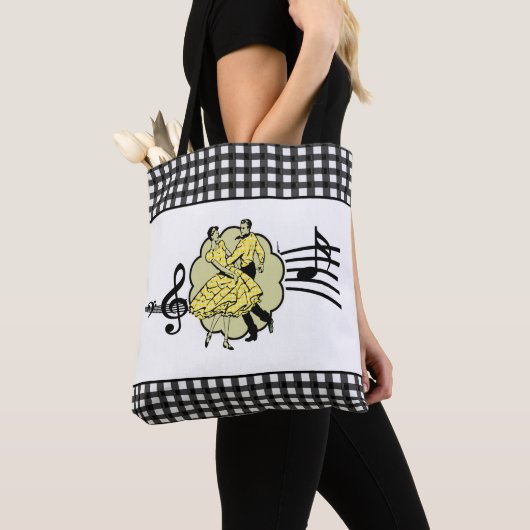 Square Dancing Couple in Gelb Karo Outfits Tasche (Von Nahem)