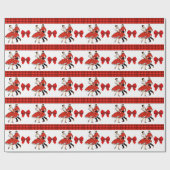 Square Dancing Couple mit rotem Karierten und Boge Geschenkpapier (Flach)