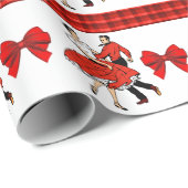 Square Dancing Couple mit rotem Karierten und Boge Geschenkpapier (Rolleneckpunkt)